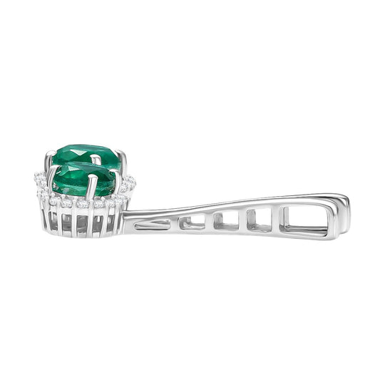 D'Joy Smaragd-Quarz Triplette Anhänger 925 Silber rhodiniert ca. 3.03 ct