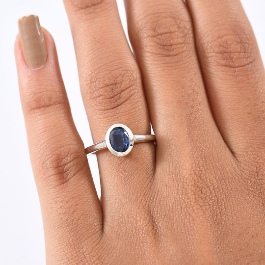 D'Joy AA Natürlicher Kaschmir-Kyanit Ring 925 Silber rhodiniert (Größe 20.00) ca. 1,74 ct