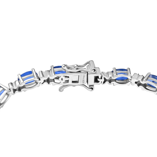 D'Joy AA Natürlicher Kaschmir-Kyanit, Moissanit Armband ca. 19 cm 925 Silber rhodiniert ca. 13.96 ct