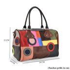 Chaos by Elsie Echtleder-Umhängetasche mit RFID-Schutz, geprägtes Design, 34 x 19 x 22 cm, Mehrfarbig Matt