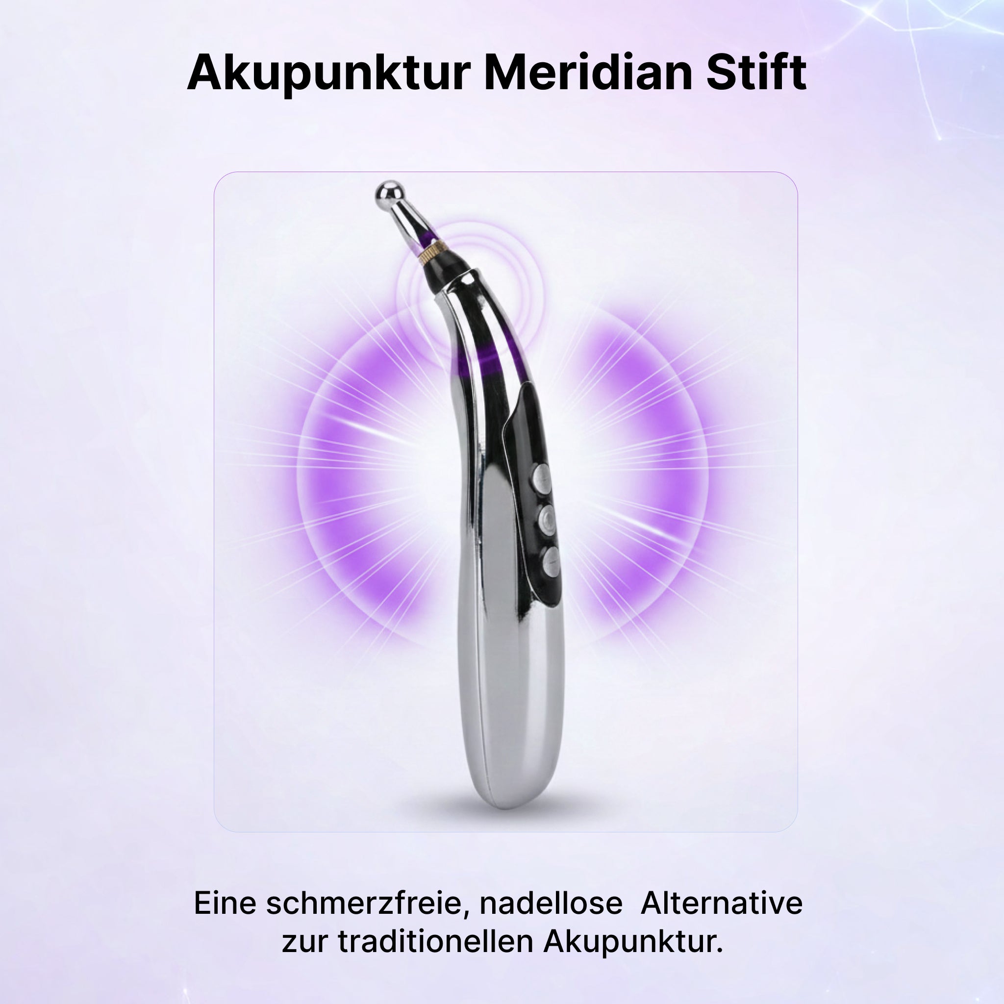 Akupunktur Meridian Stift mit Mikrostrom, wiederaufladbar, 9 Intensitätsstufen, Silber