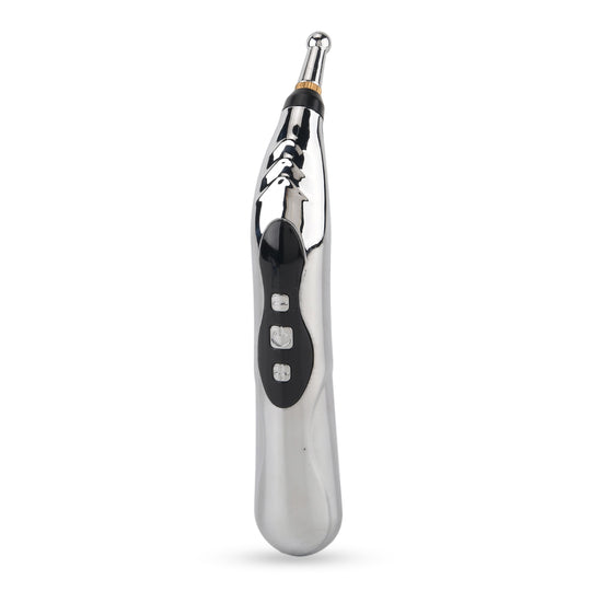 Akupunktur Meridian Stift mit Mikrostrom, wiederaufladbar, 9 Intensitätsstufen, Silber