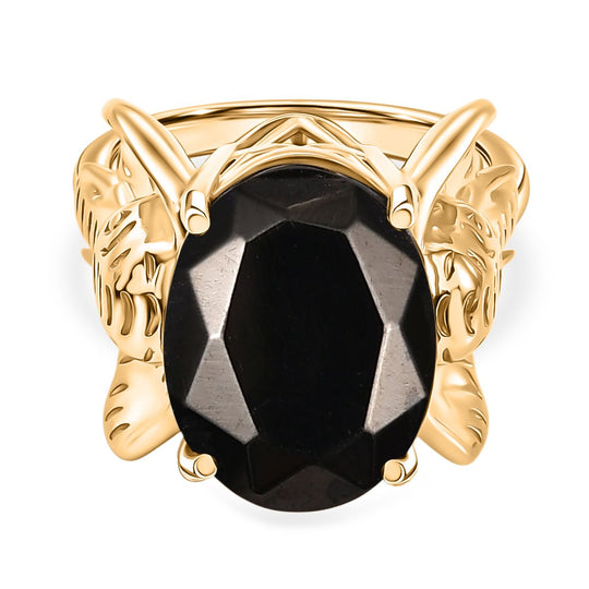 EVER TRUE Elite Shungit Elefant Ring Nickelfreies Messing (Größe 19.00) ca. 5.85 ct