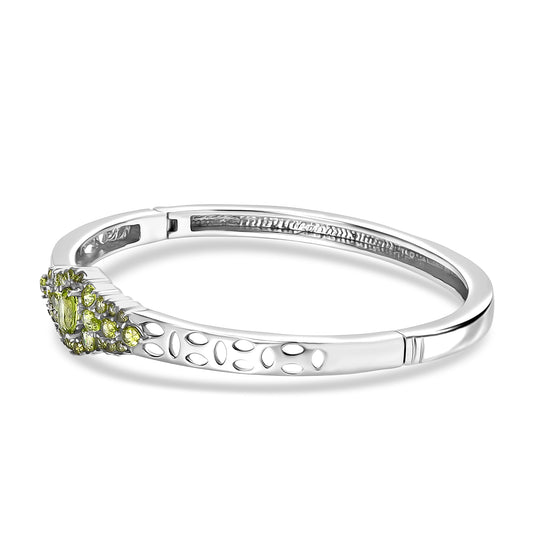 Peridot Armreif ca. 19 cm 316L Edelstahl ca. 3.59 ct