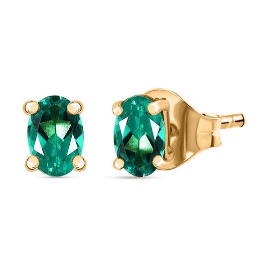 Luxuriant - AAA Lab Grown Kolumbianischer Smaragd Ohrringe 925 Silber rhodiniert ca. 0.96 ct