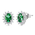 Luxuriant - AAA Lab Grown Kolumbianischer Smaragd, Moissanit Ohrringe 925 Silber rhodiniert ca. 1.03 ct
