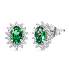 Luxuriant - AAA Lab Grown Kolumbianischer Smaragd, Moissanit Ohrringe 925 Silber rhodiniert ca. 1.03 ct