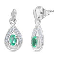 Luxuriant - AAA Lab Created Kolumbianischer Smaragd, Moissanit Ohrringe 925 Silber rhodiniert ca. 0,53 ct.