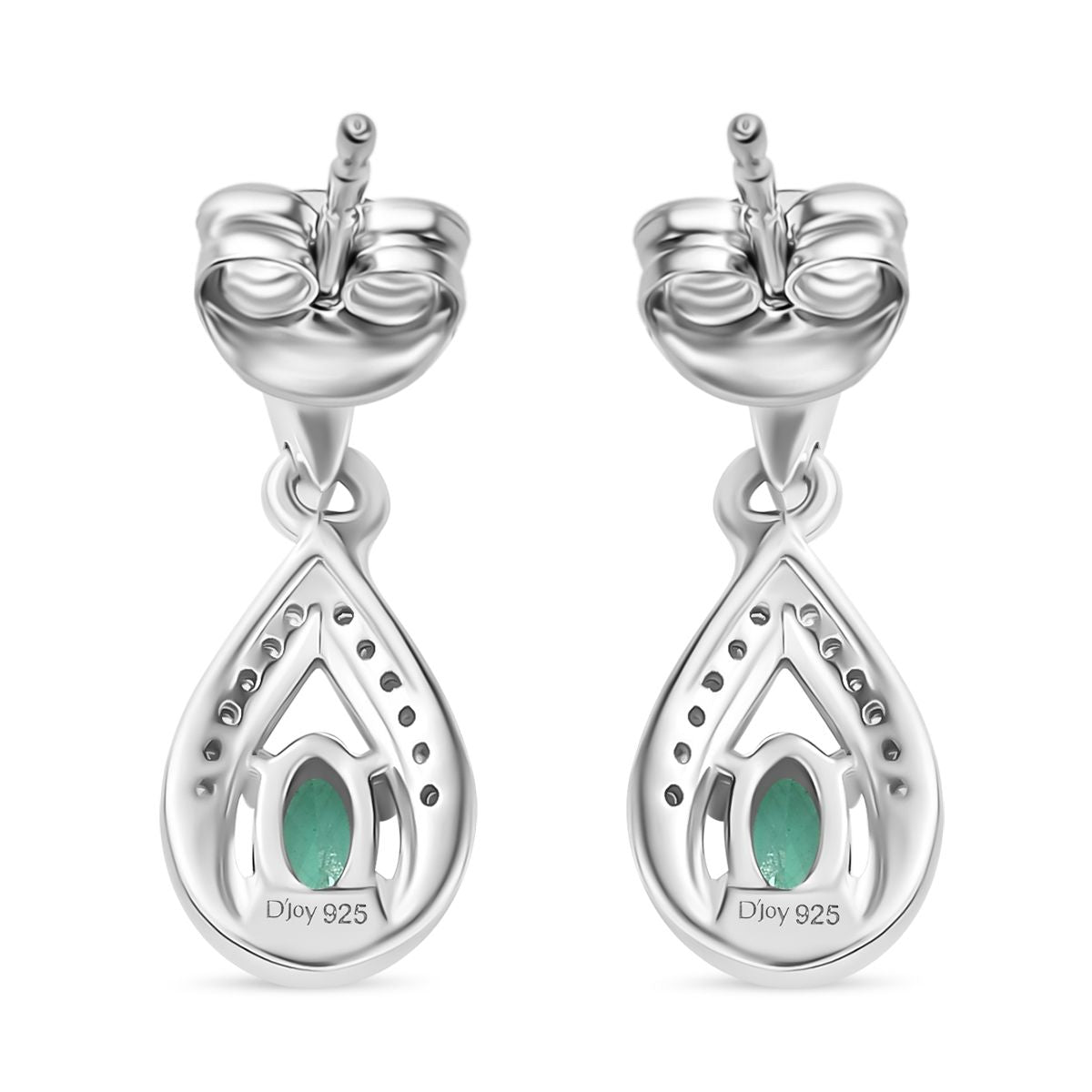 Luxuriant - AAA Lab Created Kolumbianischer Smaragd, Moissanit Ohrringe 925 Silber rhodiniert ca. 0,53 ct.