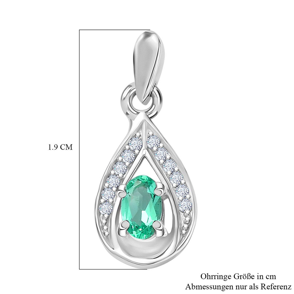 Luxuriant - AAA Lab Created Kolumbianischer Smaragd, Moissanit Ohrringe 925 Silber rhodiniert ca. 0,53 ct.