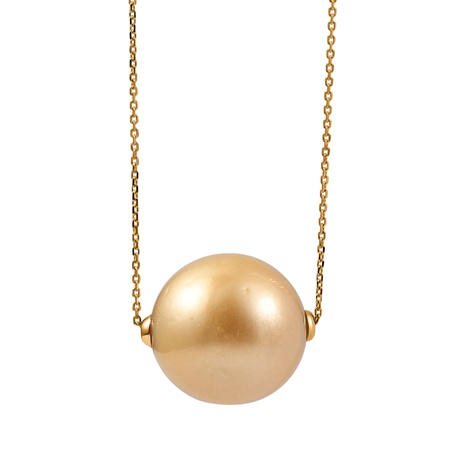 AAA Goldene Südsee Perle (16-17 mm) Halskette ca. 50 cm 750 Gelb Gold