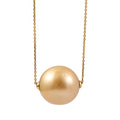 AAA Goldene Südseeperle 50cm Halskette in 750 Gold