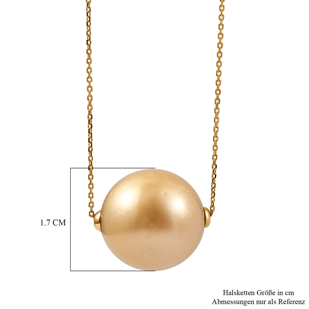 AAA Goldene Südsee Perle (16-17 mm) Halskette ca. 50 cm 750 Gelb Gold