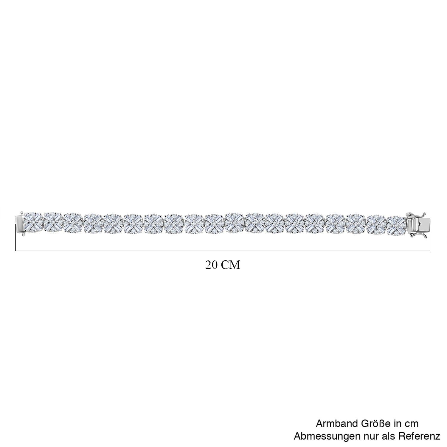 D'Joy Moissanit Armband ca. 19 cm 925 Silber rhodiniert ca. 17,12 ct.