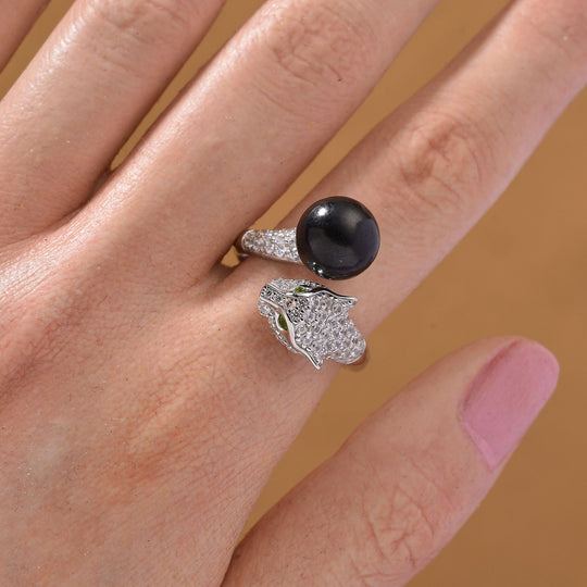 D'Joy Shungit, Natürlicher Chromdiopsid Ring 925 Silber Rhodiniert (Größe 16.00) ca. 6,96 ct