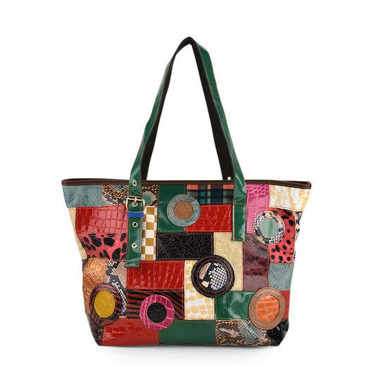 Chaos by Elsie - Tote-Bag aus echtem Leder mit RFID geprägtes Krokodil-Design mit glänzendem Rautenmuster Größe: 31,5x15x31 cm