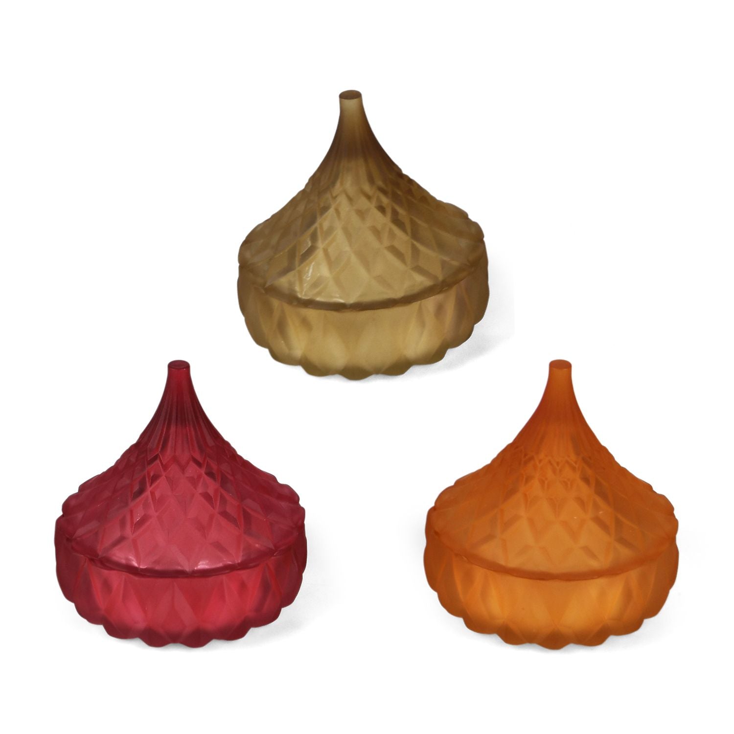 3er Set - Duftkerze Glass, je 50gr - 15 Std. Brenndauer - 3 ml Ätherische Öl, Erdbeere, Französischer Kaffee, Pfirsichblütenhonig