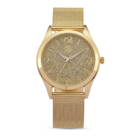 STRADA Stardust Dial Uhr mit japanischem Uhrwerk und roségoldfarbenem 316L Edelstahl -Mesh-Armband