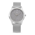STRADA Stardust Zifferblattuhr mit japanischem Uhrwerk und silberfarbenem 316L Edelstahl -Mesh-Armband