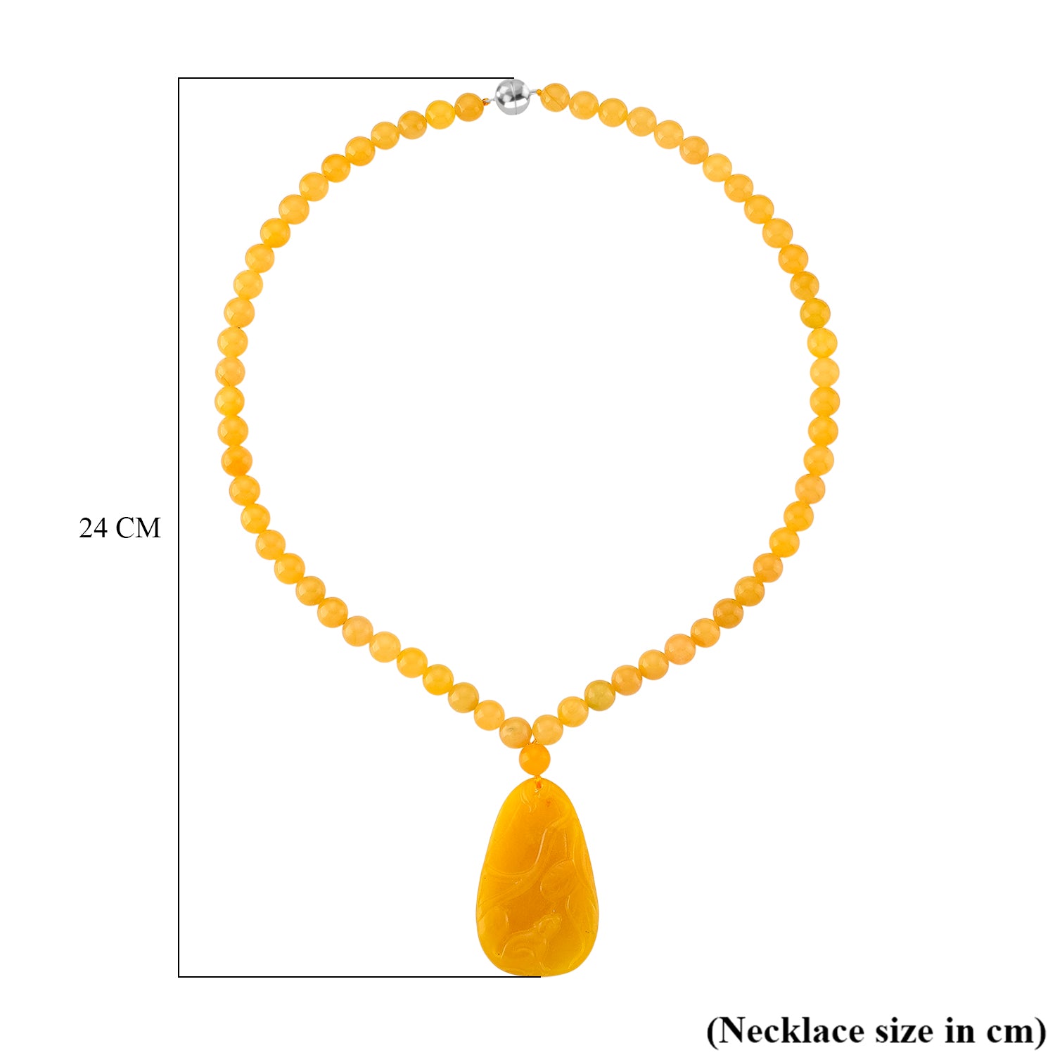 D'Joy Honig Jade Halskette, Flexibles, 925 Silber Vergoldet (10-15 Werktage Lieferzeit) ca. 350.00 ct