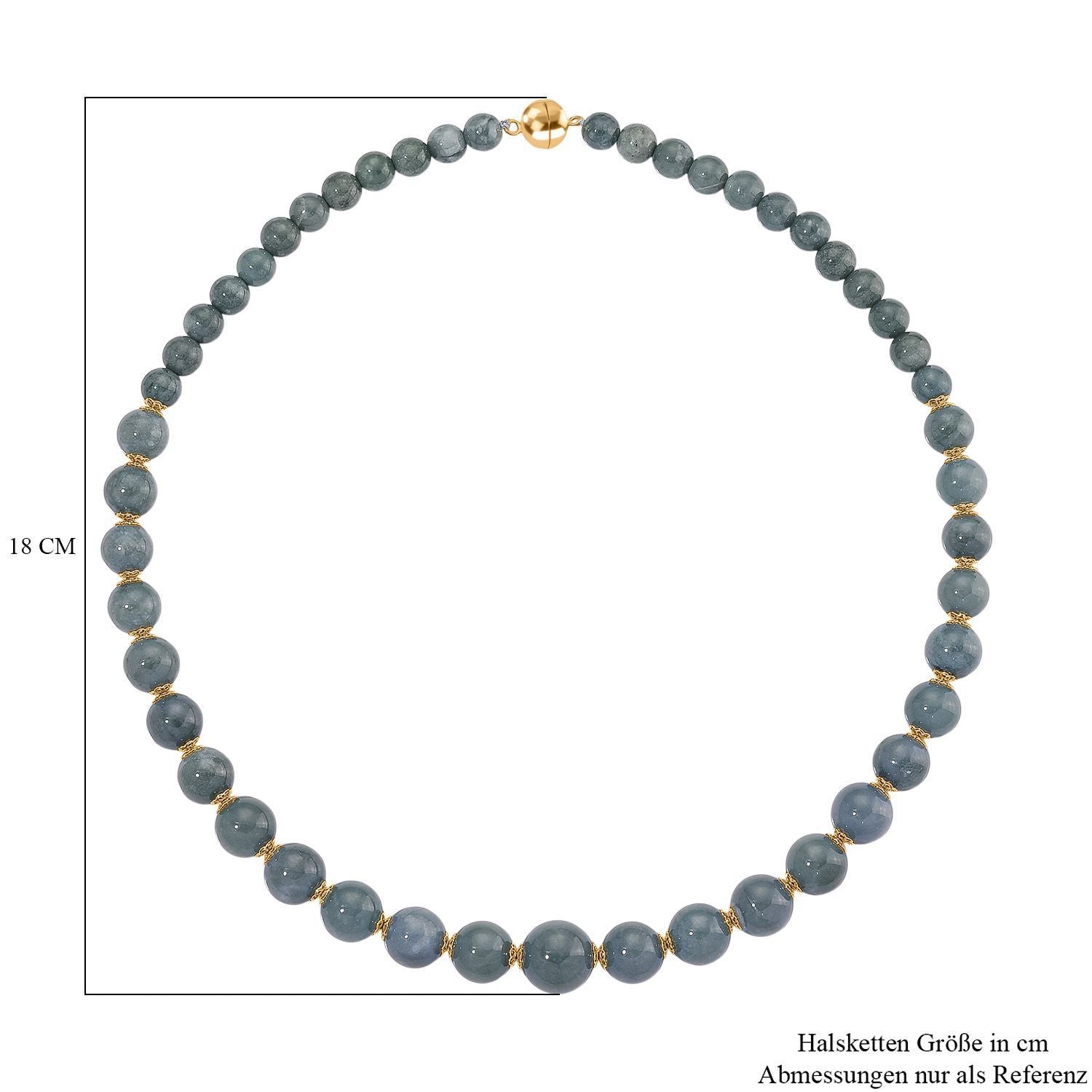 D'Joy EXTREM SELTEN - Natürlicher Olmek Jadeit Halskette ca. 50 cm 925 Silber vergoldet ca. 400.00 ct
