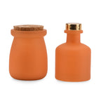 2er Set - Duftkerze 5 x 7 cm und Öl-Diffusor 50 ml mit Stäbchen, Orange & English Pear Freesia