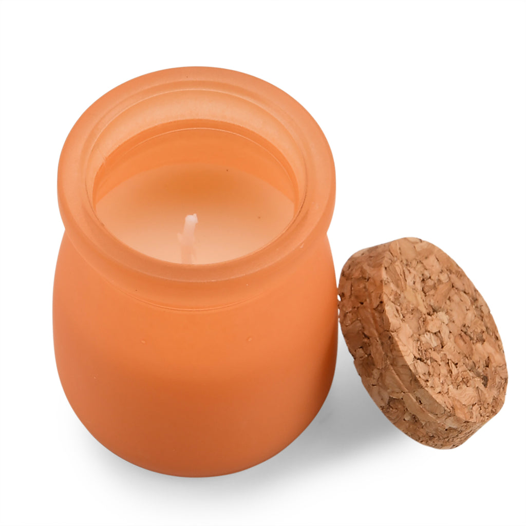 2er Set - Duftkerze 5 x 7 cm und Öl-Diffusor 50 ml mit Stäbchen, Orange & English Pear Freesia