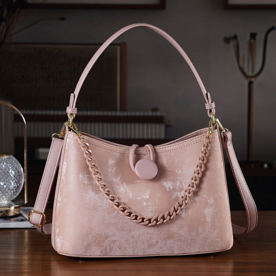 Crossbody Taschen Set 2 teilig mit Reißverschlussfach und Innenfach 30 x 12 x 20 cm Dunkelbraun