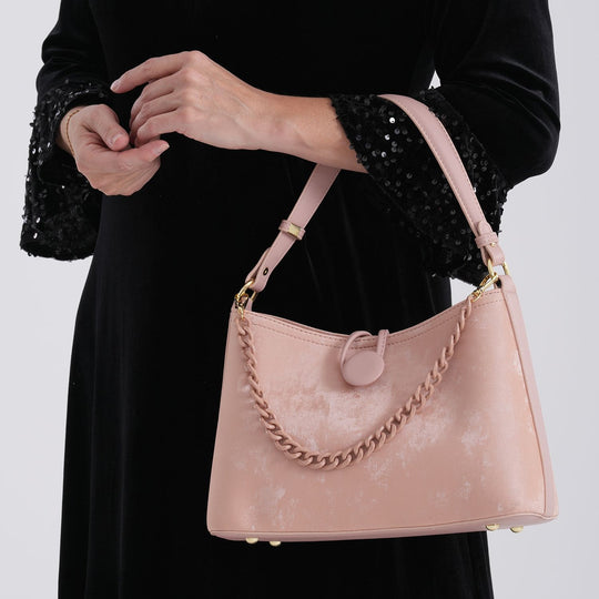 Crossbody Taschen Set 2 teilig mit Reißverschlussfach und Innenfach 30 x 12 x 20 cm Dunkelbraun