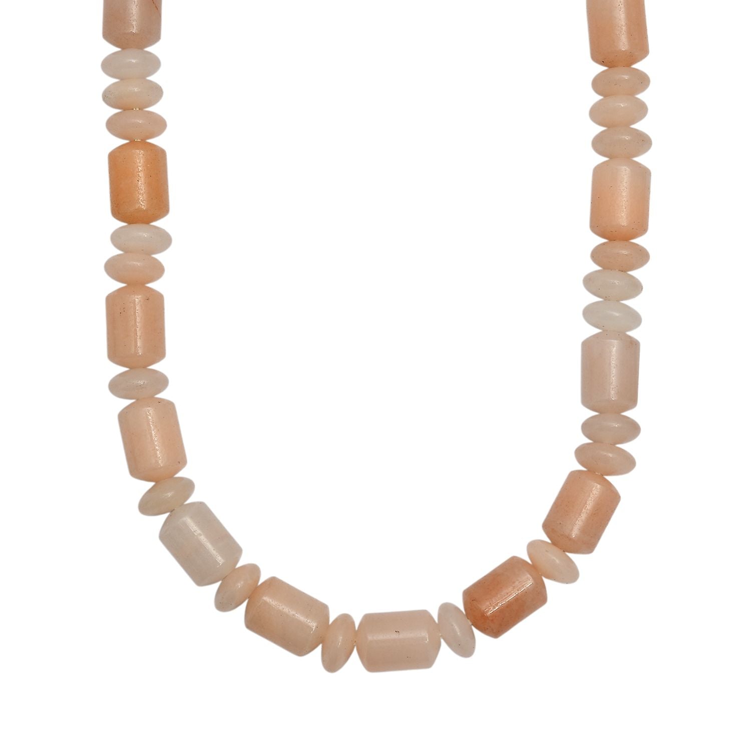 Pfirsich Aventurin Halskette ca. 45 cm 316L Edelstahl ca. 250.00 ct