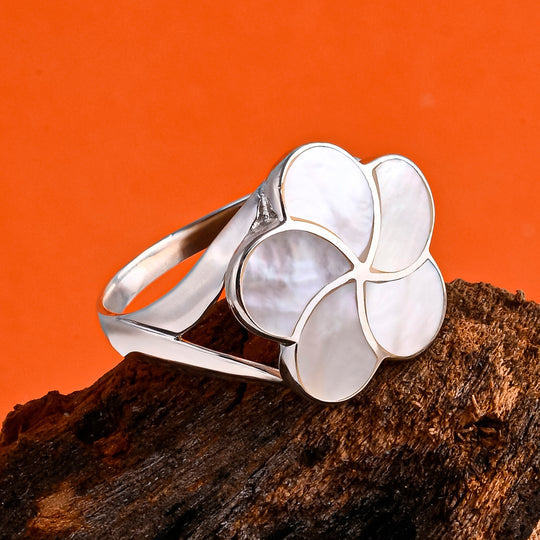 D'Joy Royal Bali Perlmutt Ring 925 Silber (Größe 17.00)