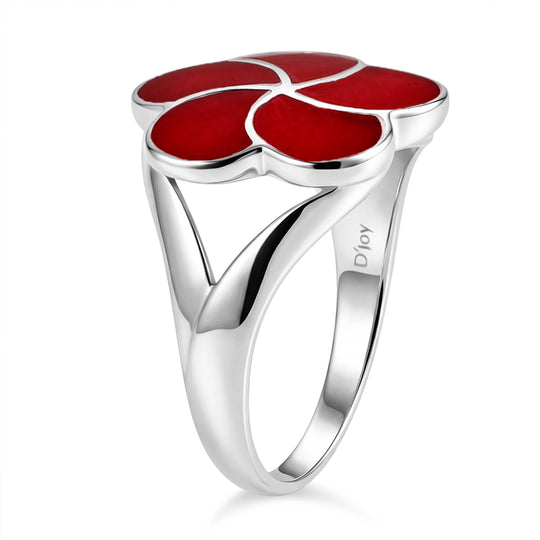 D'Joy Royal Bali Koralle Ring 925 Silber (Größe 16.00)