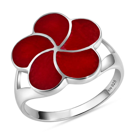 D'Joy Royal Bali Koralle Ring 925 Silber (Größe 16.00)