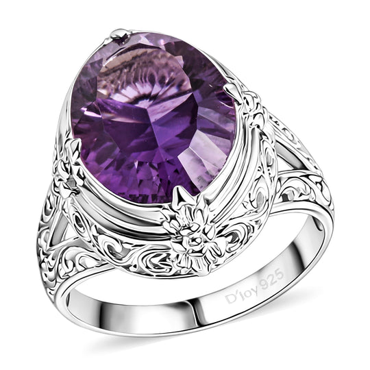 D'Joy AA Prasiolith (16x12mm) Ring 925 Silber (Größe 21.00) ca. 8.70 ct