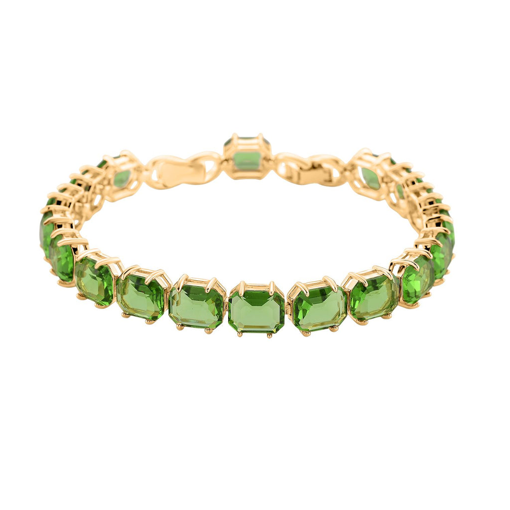 Grüner Kristall Armband ca. 19 cm Nickelfreies Messing Standard