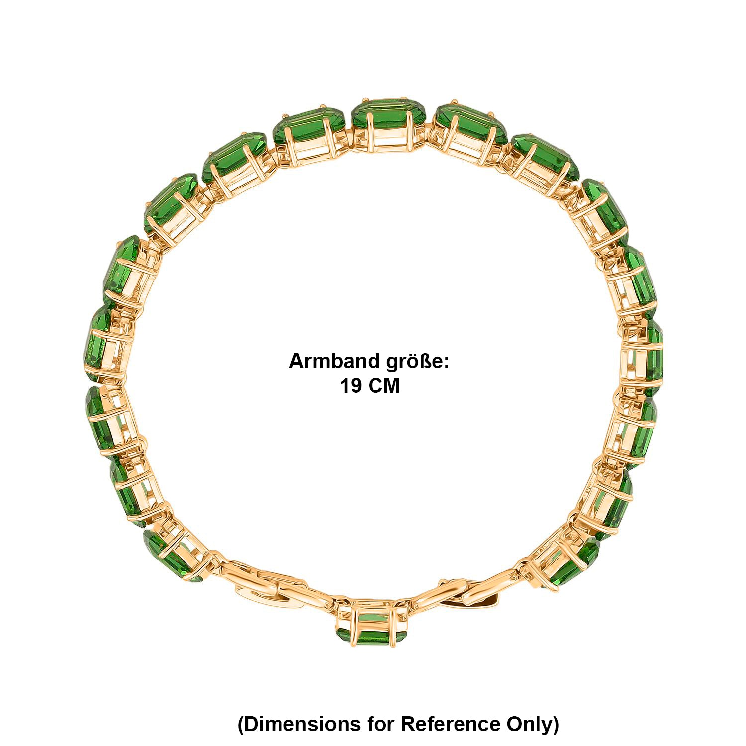 Grüner Kristall Armband ca. 19 cm Nickelfreies Messing Standard