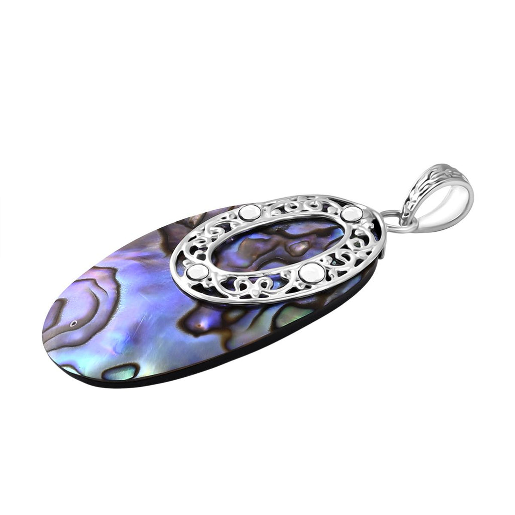 Abalone Muschel Anhänger 925 Silber ca. 0,01 ct.