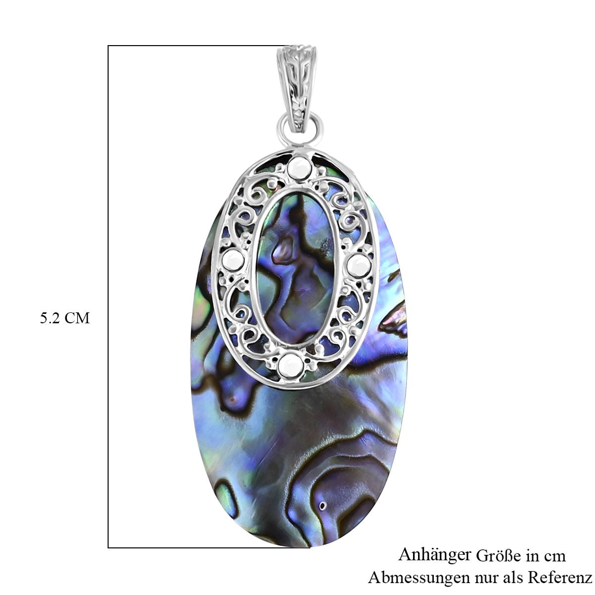 Abalone Muschel Anhänger 925 Silber ca. 0,01 ct.