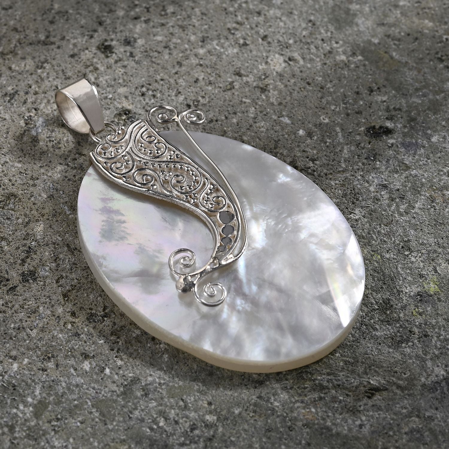 Perlmutt Anhänger 925 Silber Standard