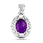D'Joy AA Afrikanischer Amethyst (16x12mm) Anhänger 925 Silber ca. 9.20 ct