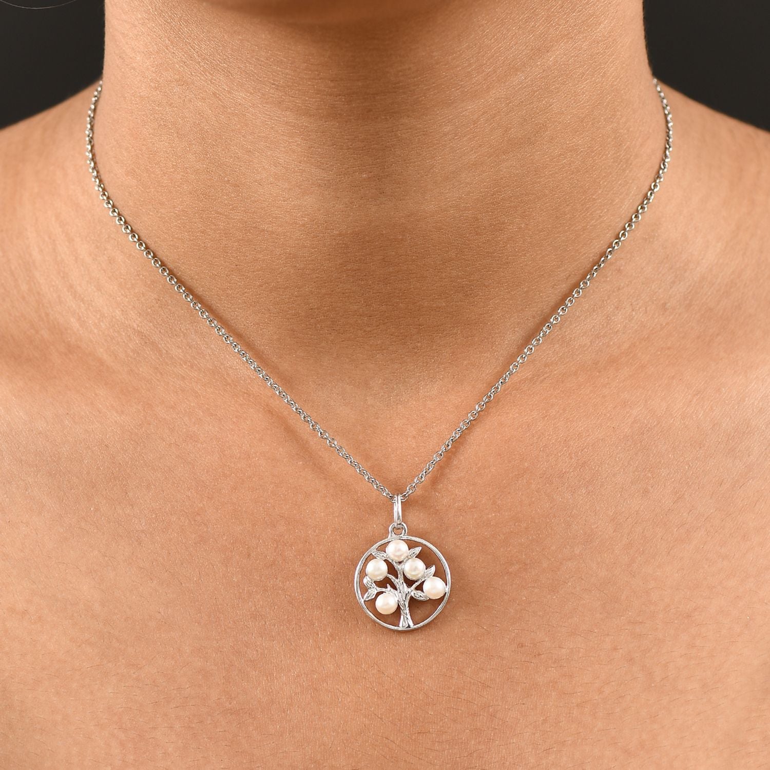 Süßwasser Perle (4-4.5 mm) Anhänger 925 Silber rhodiniert