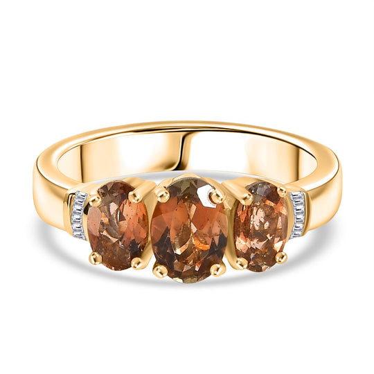 D'Joy AA Andalusit Ring 925 Silber 750 Gelbgold Vermeil (Größe 20.00) ca. 1,70 ct