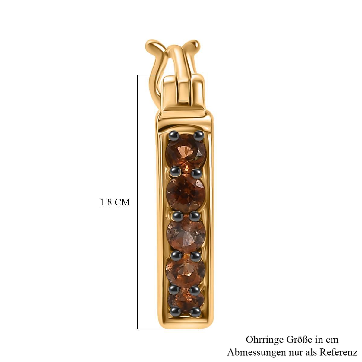 D'Joy AA Andalusit Ohrringe 925 Silber 750 Gelb Vergoldet ca. 0.90 ct
