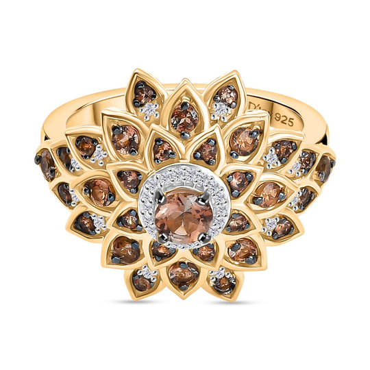 D'Joy AA Andalusit Ring 925 Silber 750 Gelbgold Vermeil (Größe 18.00) ca. 1,06 ct
