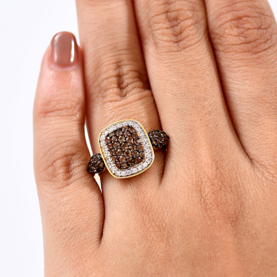 D'Joy AA Andalusit Ring 925 Silber 750 Gelbgold Vermeil (Größe 20.00) ca. 1,29 ct