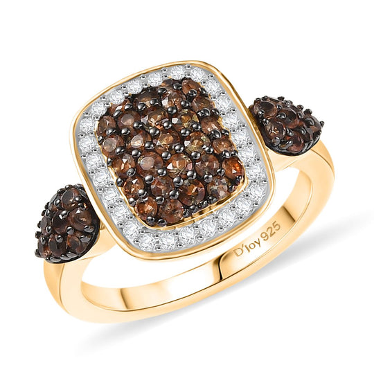 D'Joy AA Andalusit Ring 925 Silber 750 Gelbgold Vermeil (Größe 20.00) ca. 1,29 ct