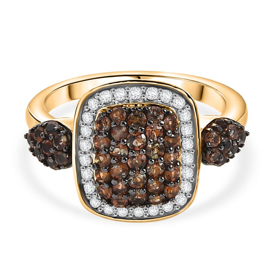 D'Joy AA Andalusit Ring 925 Silber 750 Gelbgold Vermeil (Größe 20.00) ca. 1,29 ct