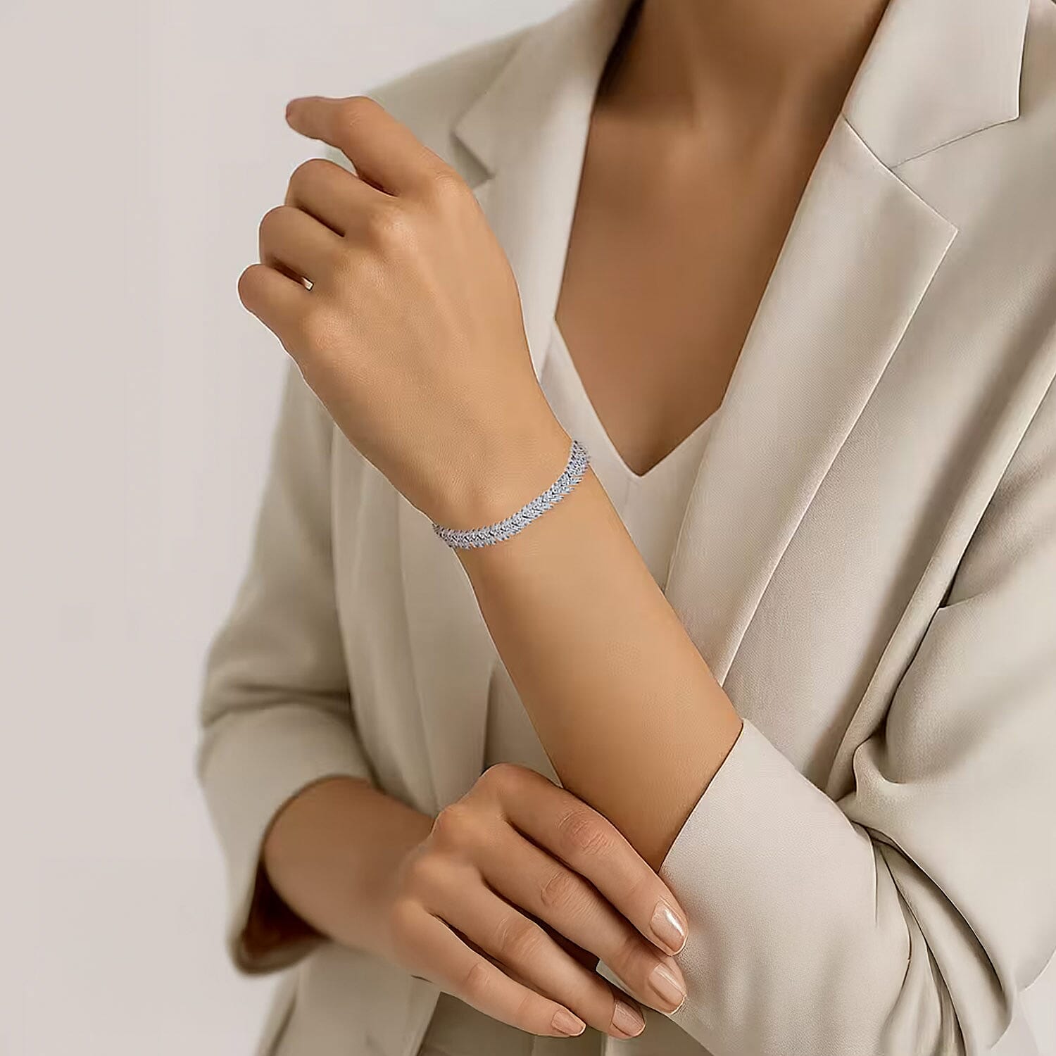 LUXURIANT DIAMOND - Lab Grown Diamant SI-GH Armband ca. 18.5 cm 925 Silber rhodiniert (7-8 Werktage Lieferzeit) ca. 4.00 ct
