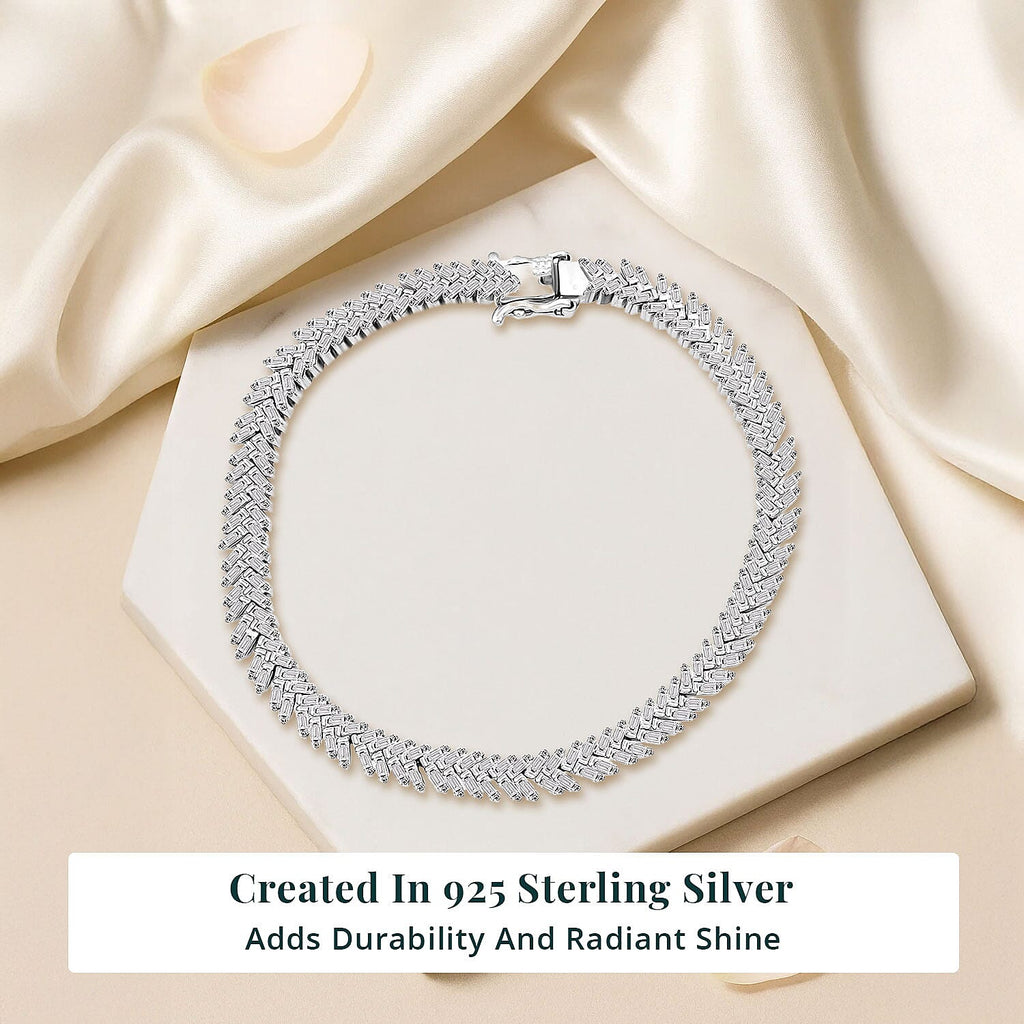 LUXURIANT DIAMOND - Lab Grown Diamant SI-GH Armband ca. 18.5 cm 925 Silber rhodiniert (7-8 Werktage Lieferzeit) ca. 4.00 ct