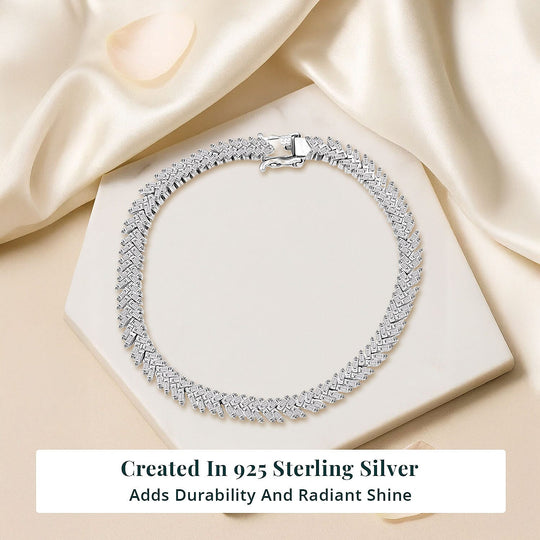 LUXURIANT DIAMOND - Lab Grown Diamant SI-GH Armband ca. 18.5 cm 925 Silber rhodiniert (7-8 Werktage Lieferzeit) ca. 4.00 ct